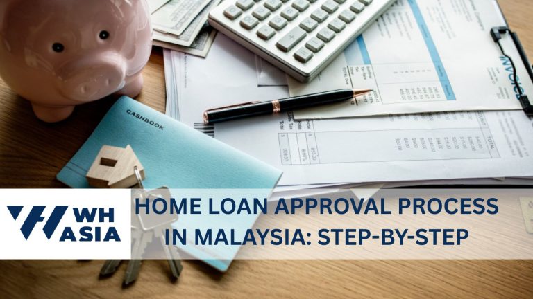 Photo of a desk with a piggy bank, calculator, pen, balance sheets, and other financial icons, representing a home loan approval process
